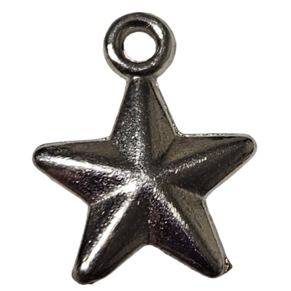 Elegant Silver Tone Star Charm Pendant for Necklace Bracelet Celestial Jewelry